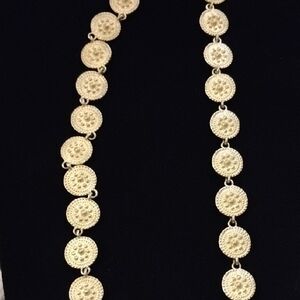 India Boutique Gold Textured Disk Link Necklace